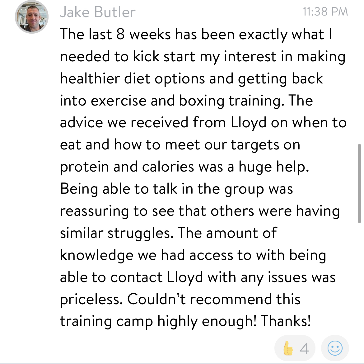 Client testimonial